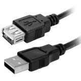 CABO USB 2.0 - USB A MACHO + USB A FEMEA 2.0 - 1,80M - PRETO