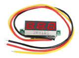 Mini Voltímetro Digital 3 fios 0-30Vdc Vermelho